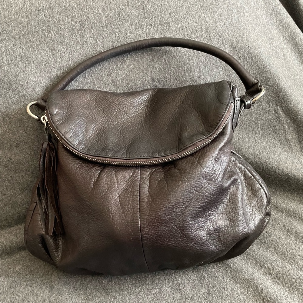 Margot New York leather purse in chocolate brown, good used condition